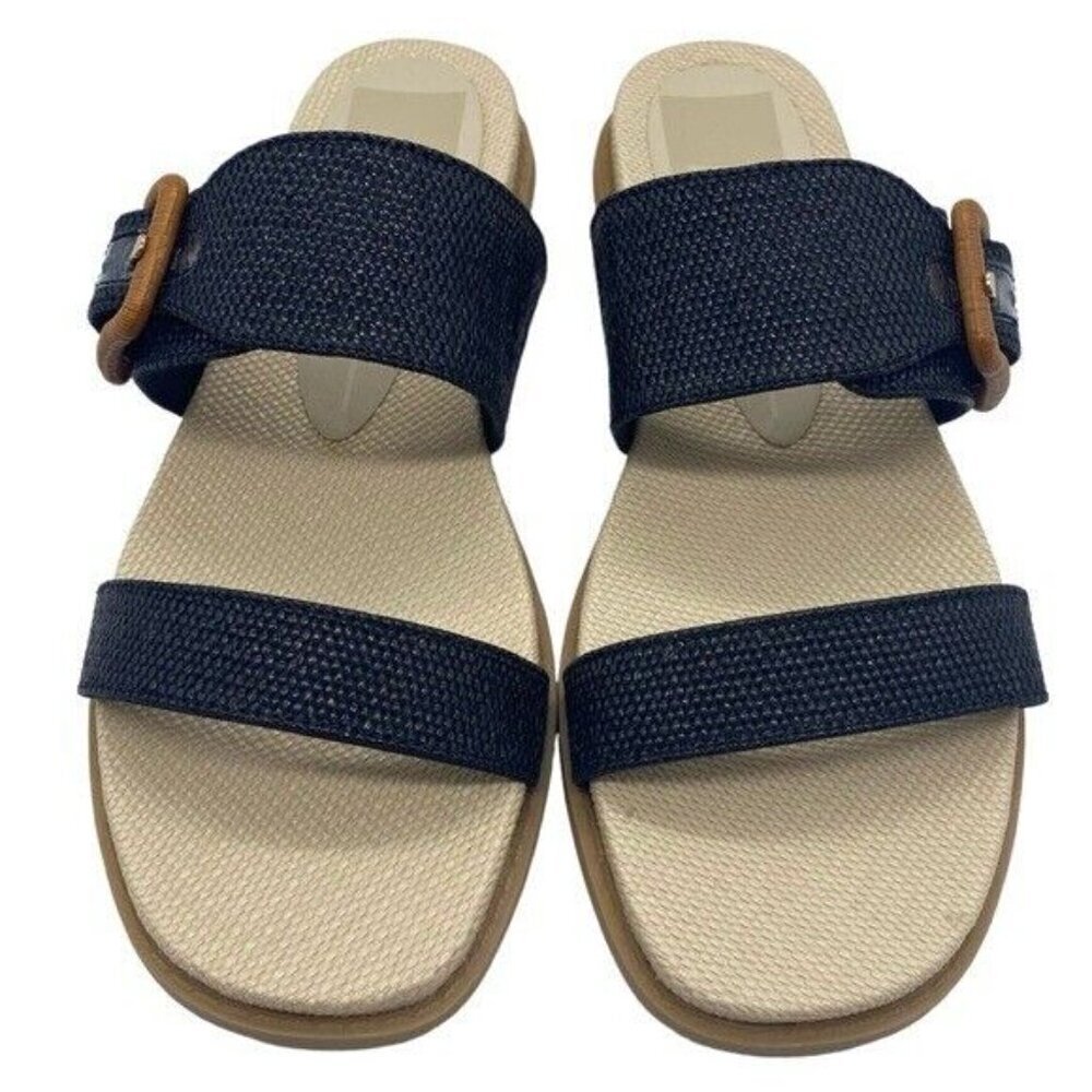 NWT Dolce Vita Genzel Slide Black Buckle Sandal 8
